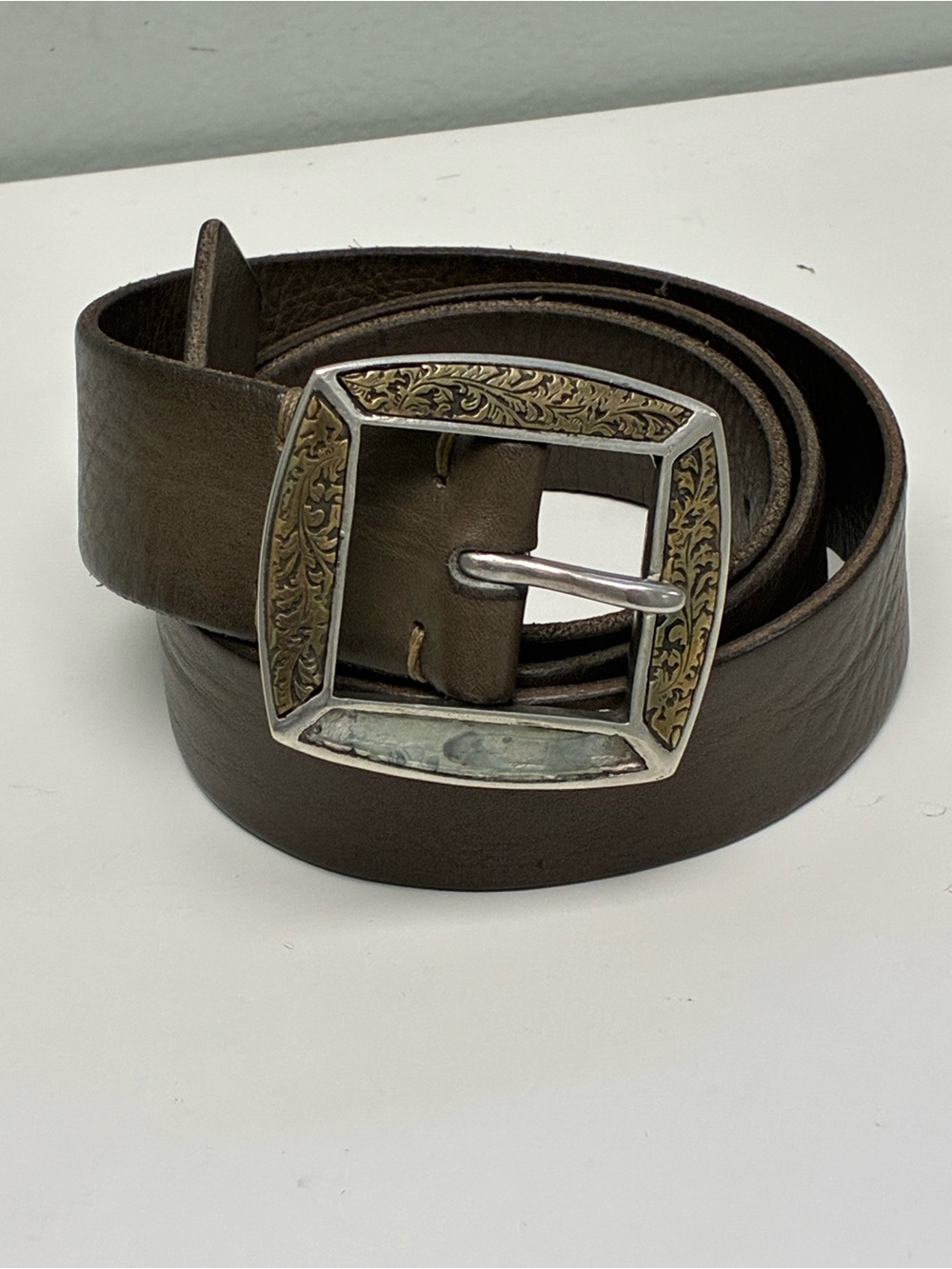 $368 John Varvatos Collection Mercer Filigree Belt Size 34